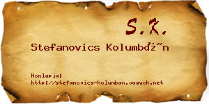 Stefanovics Kolumbán névjegykártya